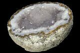 Las Choyas Coconut Geode Half with Quartz & Calcite - Mexico #180568-2